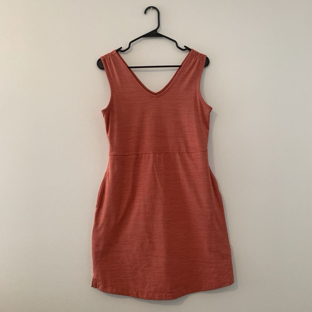 Toad And Co Tech Tomboy Cap Sleeve Dress Coral Athleisure Travel - Womens Small